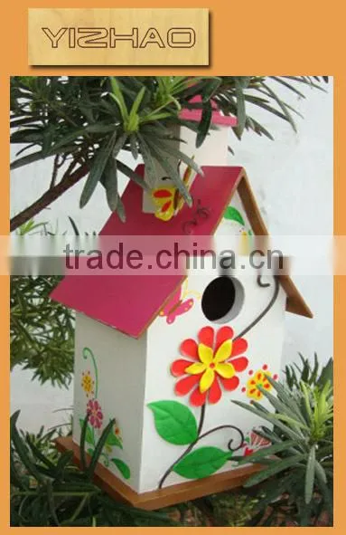 Outdoor Decorative Wooden Bird House Wholesale YZ-1201005