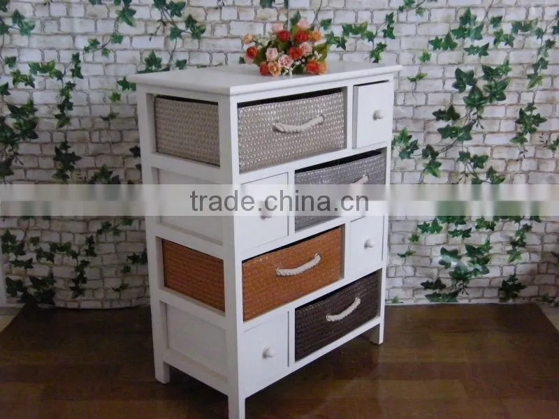 european style woven baskets cabinets wooden home decorative furniture