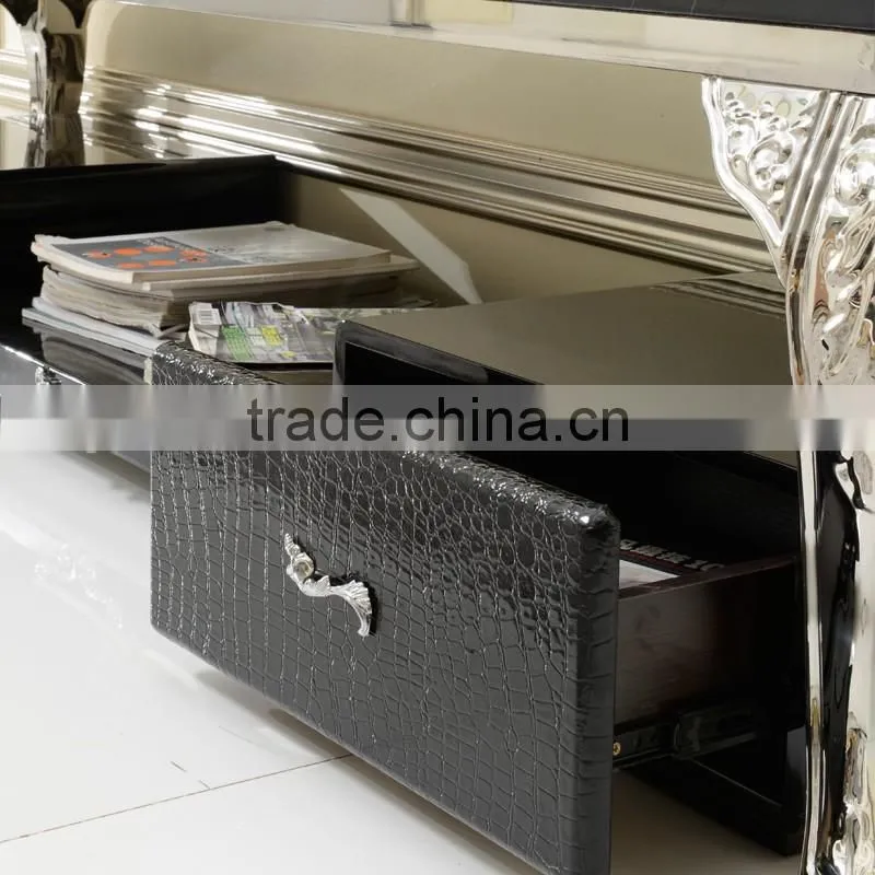 E102 stainless steel base modern luxury nature marble tv stand,tv cabinet furniture