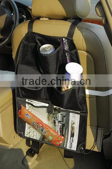 38*56CM black hanging backseat car organizer with mesh bags