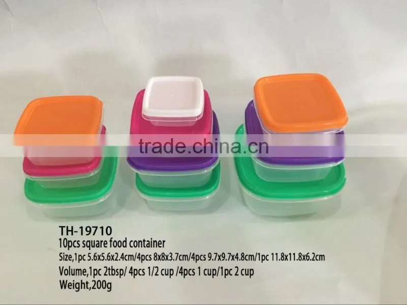 10pcs plastic storage food portion control container set
