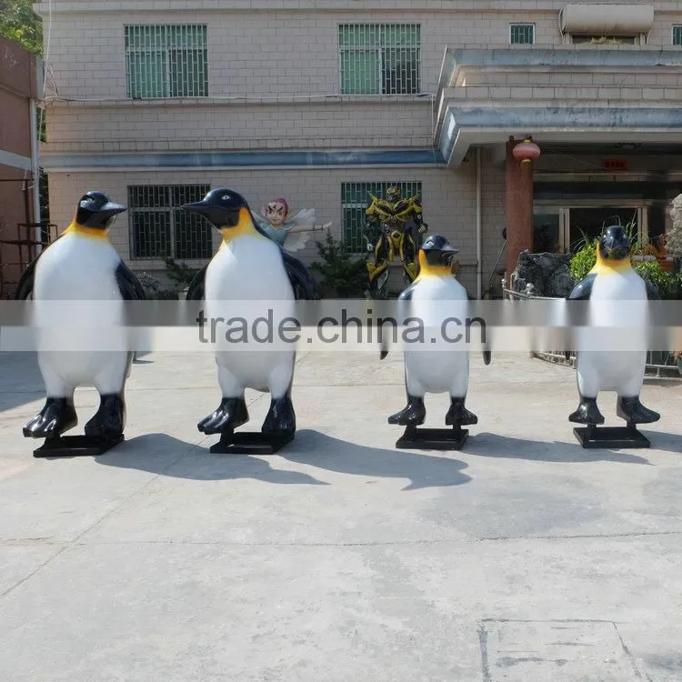 Fiberglass penguins figure for movie cartoon