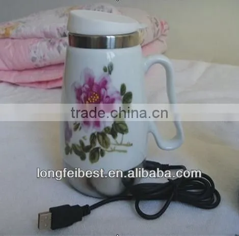 Electric auto heater coffe mug, stainless steel electric mug