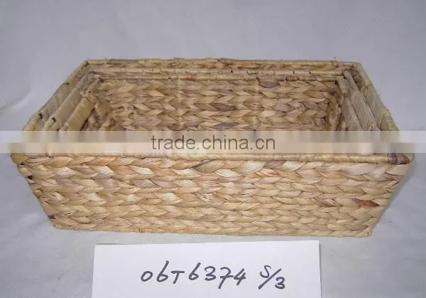 Rectangle Natural color Water- Hyacinth basket