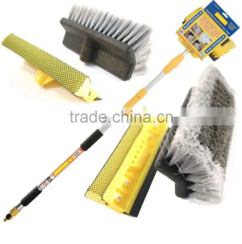 3M 9Ft Extendable Aluminum Telescopic Water Fed Window Car Van Wash Brush