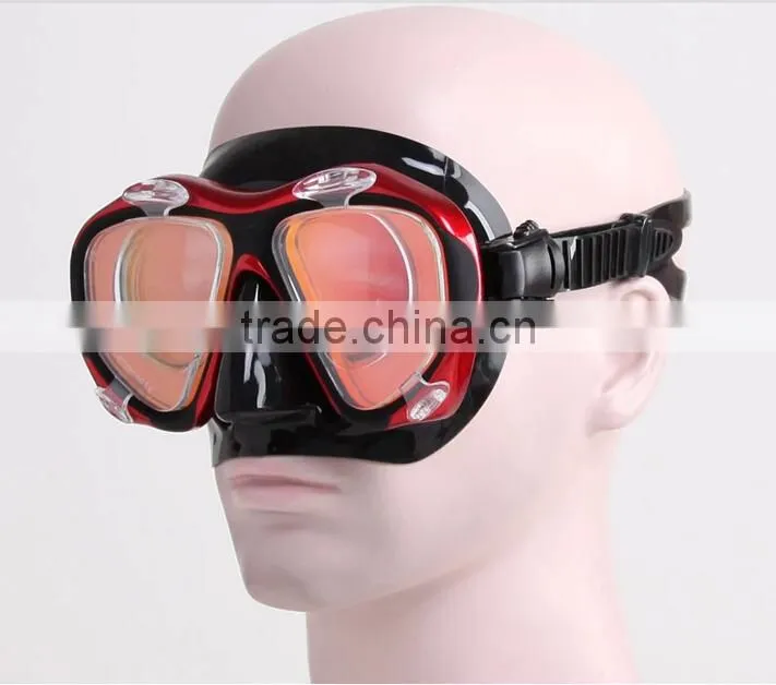 2016 latest scuba diving equipment, diving set, tempered glass diving mask with optical degree (OPT-2603)