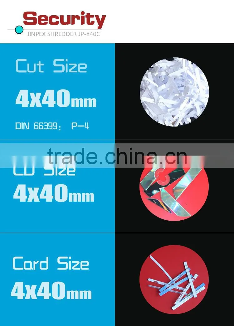 JP-840C cross cut paper shredder machine for Medium oiffcie use with LCD DISPLAY
