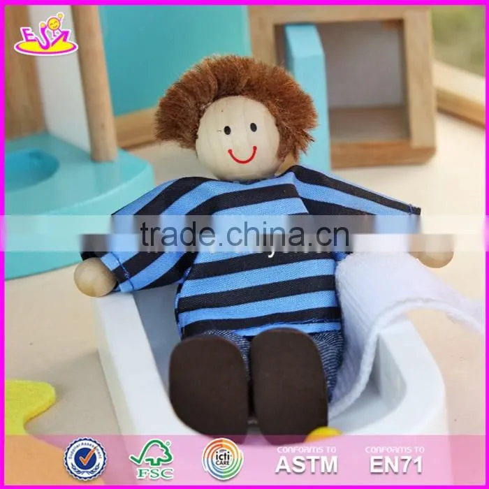 2017 new design pink pretend play toy wooden american girl doll house W06A170-S