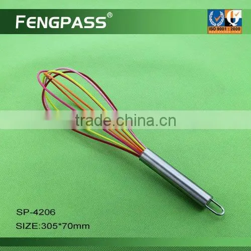 Metal egg whisk , egg beater , silicone egg wisk EW-1006
