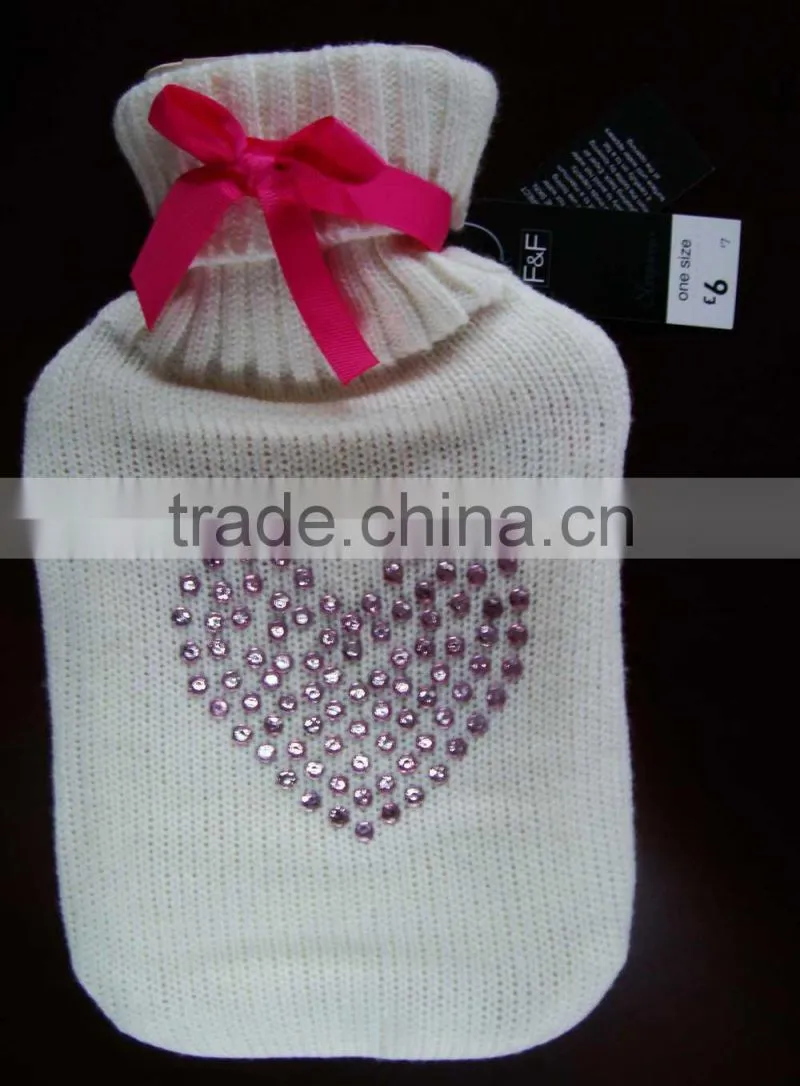 Style trendy natural rubber hot water bottle cover