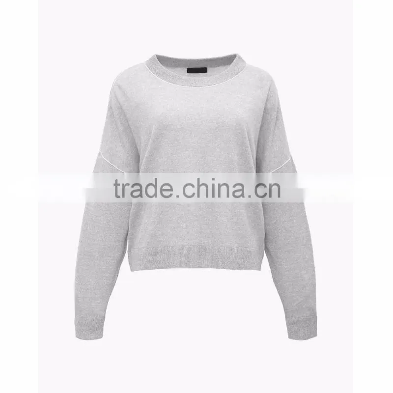Pullover Women Fashion Long Sleeve Drop Shoulder Sweater Shirts without Hooded Fleece Sweater