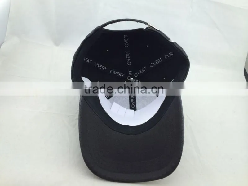 custom fashion leather baseball cap with 3d embroidery