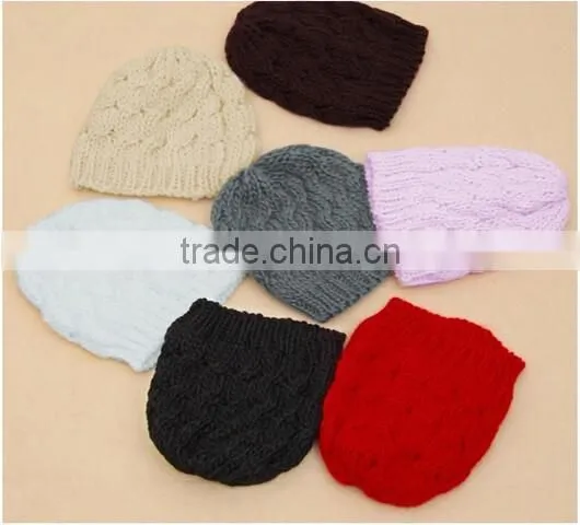 In autumn and winter to keep warm knitting cap couples pur color upset twist cap
