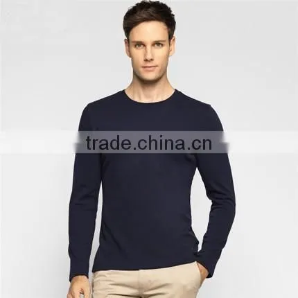 Custom100% cotton O neck e winter tee long sleeve blank shirts men t-shirt