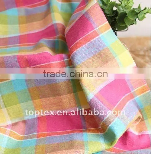 linen yarn dyed checks fabric for shirt