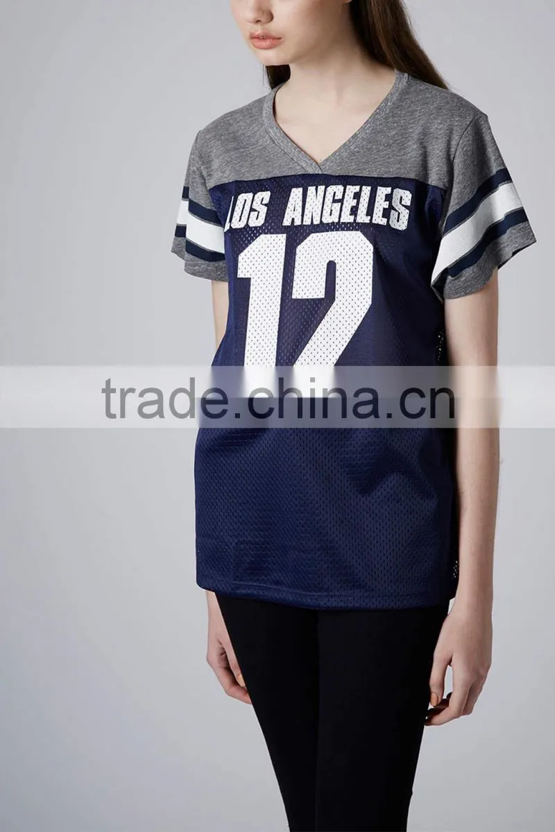 custom women hollow on baseball t shirt wholesale