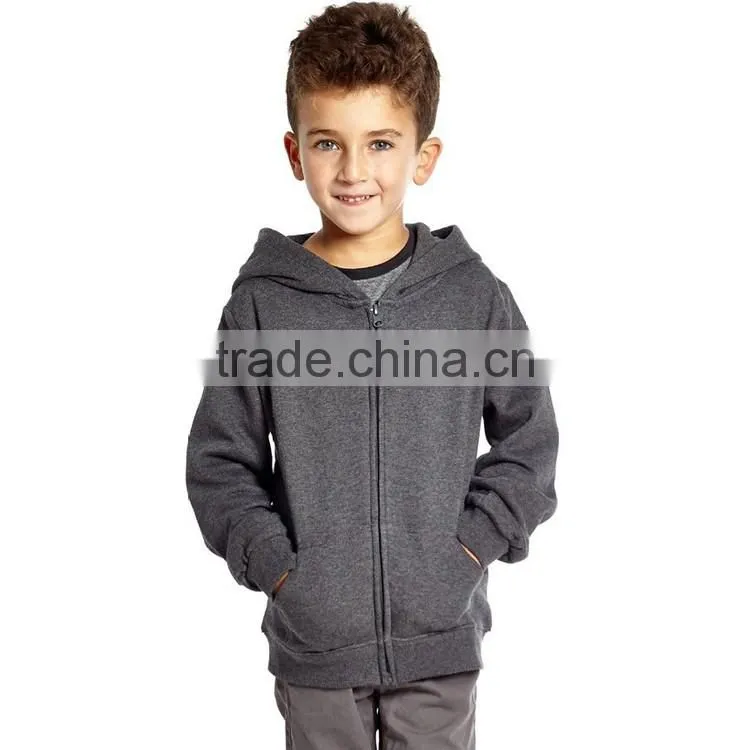 Wholesale 65 Cotton 35 Polyester Children Custom Printed Zip Up Fleece Hoodie