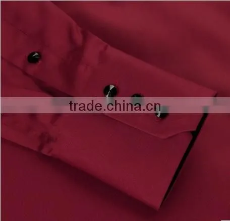 2017 burgundy button down collar dress wedding tuxedo shirt