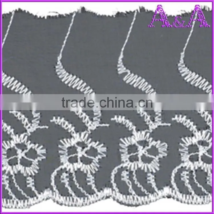 Swimming wear use black embroidery Organza ribbon lace