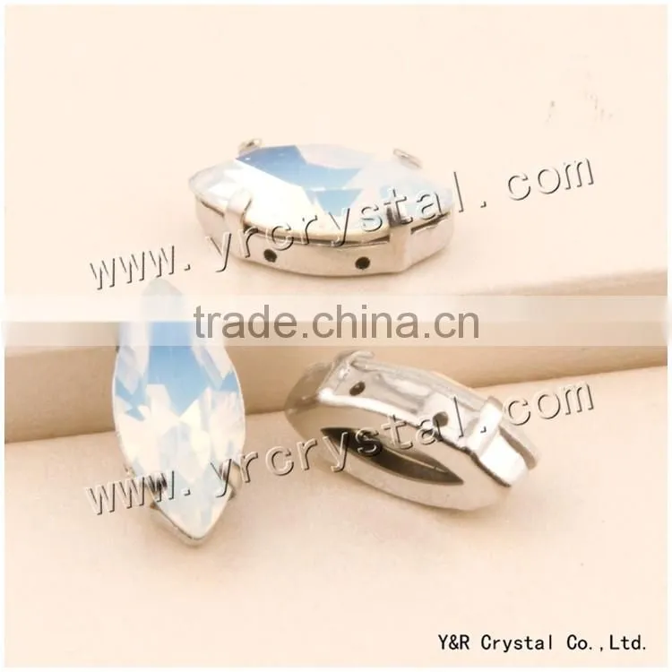 Navette crystal fancy stone,7*15mm, white opal crystal rhinestone wedding decoration