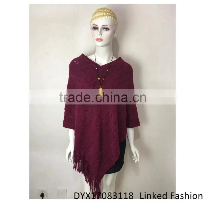 Custom made warm soft cashmer how to wear a pancho For winter