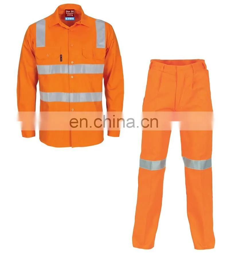Cheap Classic 100%Cottonr safety Work uniforms construction workwear