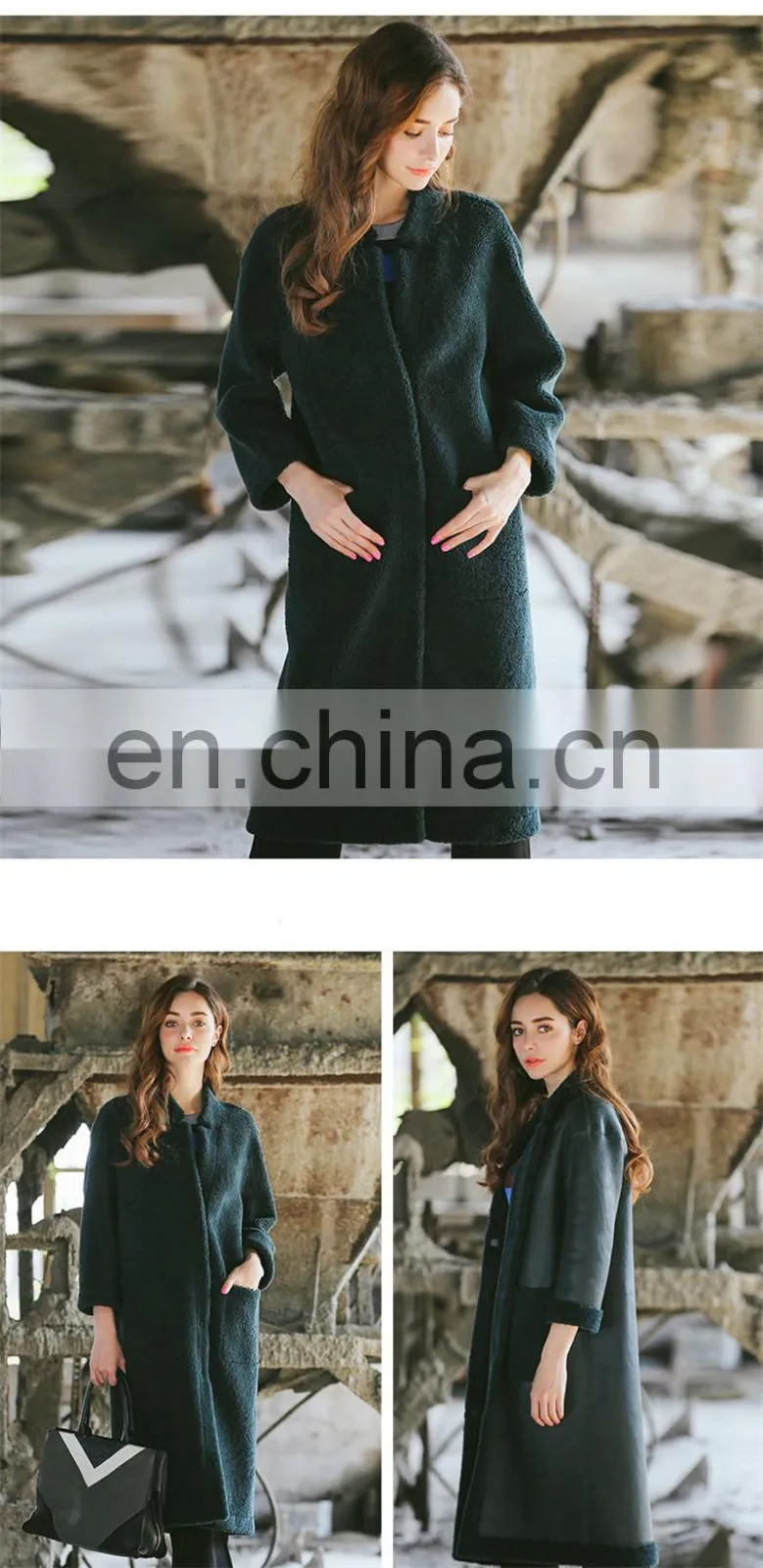 Hot Selling High Quality Wholesale Winter Sheepskin Women Long Leather Coat
