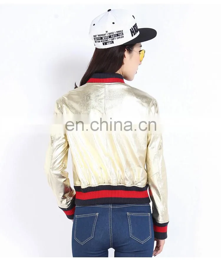 Women Autumn 2016 New Motorcycle Leather Coats Short Korean Version of Slim Real Leather Coat Female