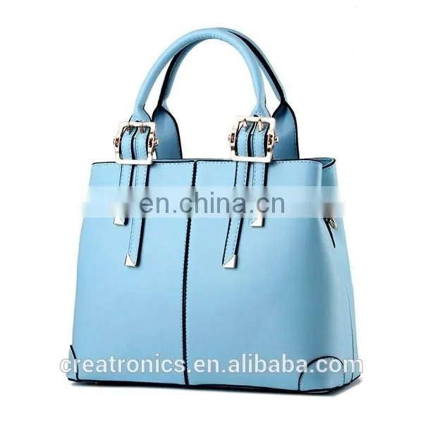 CR More than 11 years experience tote bag woman handbag in stocks blue colors noble wholesale leather handbags for purses