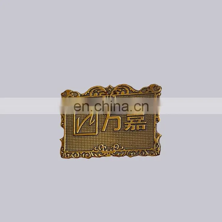 Professional OEM Items Brand Plate Type Custom Embossed Bronze Alloy Metal Logo Tag