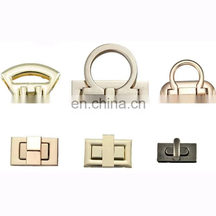 Best Selling Press Bag Briefcase Handbag Fashion Metal Gold Turn Lock For Bags Hardware
