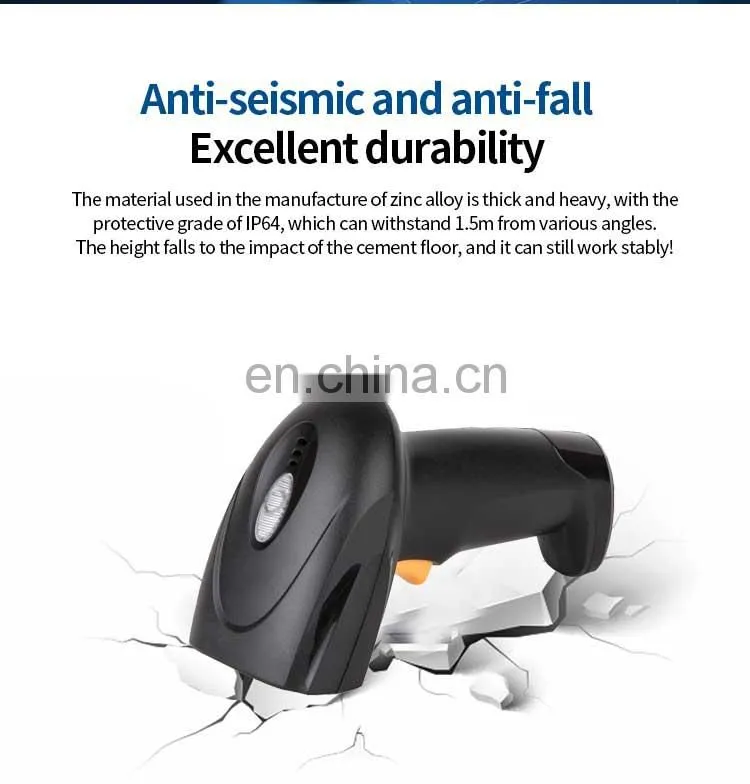 High Speed 2D Wired COMS Barcode Reader Scanner with Stand RS232