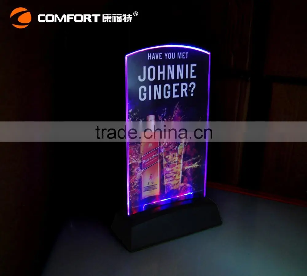 OEM ODM custom made led lighted acrylic price list holder