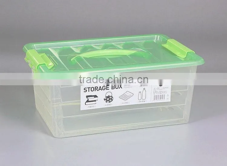 Large Thick Transparent Plastic Storage Box with Handle