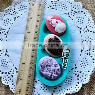 F1014 Fondant decorating molds Silicone skull scary cake tools easy demold