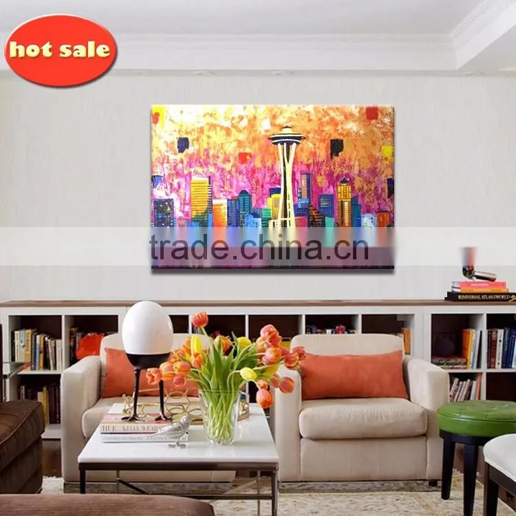 the newest modern city scenery Abstract canvas oil painting YB-125