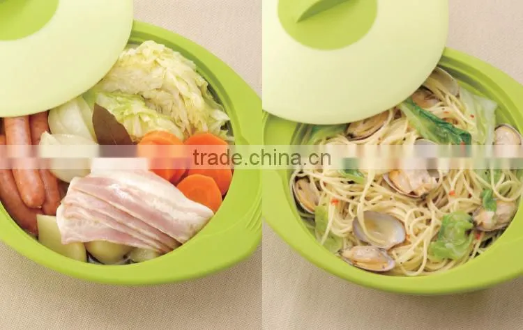Collapsible Silicone steamer, set of 3, Combine with lid, colander, bowl, BPA FREE, FDA, LFGB, DGCCRF