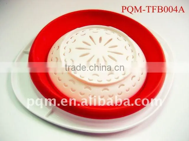 3-tiers plastic foldable colander bowl 004A