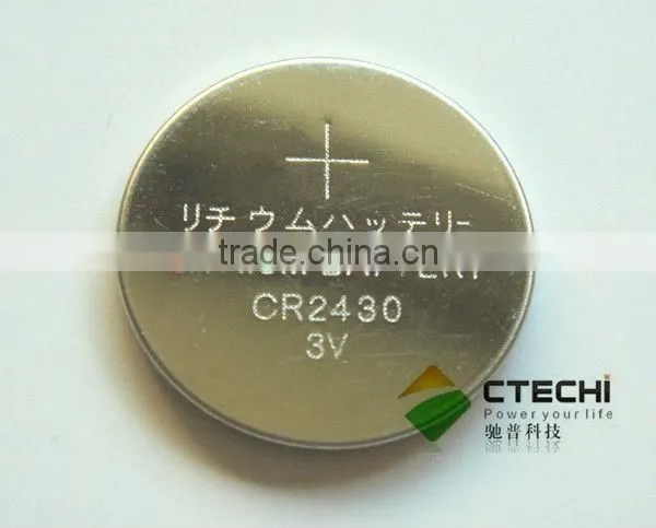 CR2430 3V 270mah lithium cell battery with pins /cr2430 lithium battery
