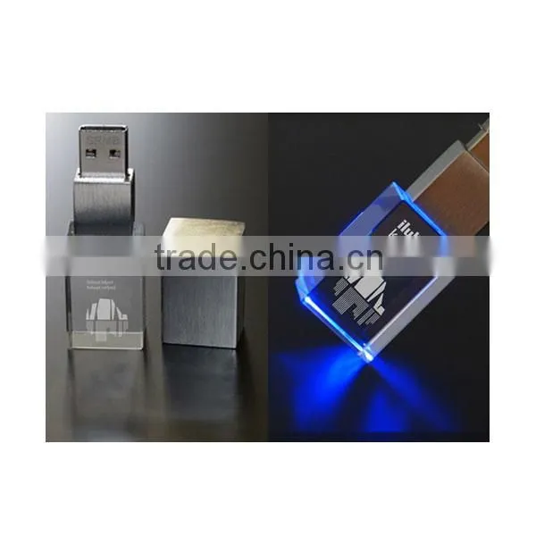 Custom logo crystal usb flash drive 16gb