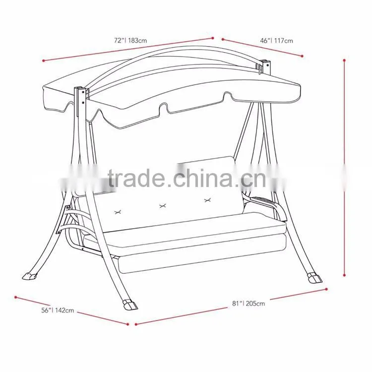 Multifunctional Outdoor Swing Chair Garden Steel Kid's Patio 4 Seater Swing Chair For Bedroom