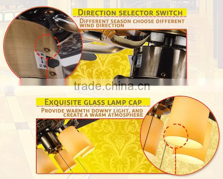 Push Button Big Light Ceiling Fan Made In China