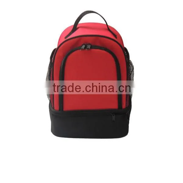 2015 insulated cooler food delivery bag two compartments cooler bag