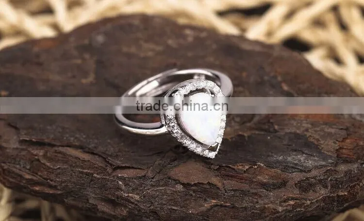 Beautiful Cute 925 Silver Ring October Birthstone Ring Fashion Opal Ring