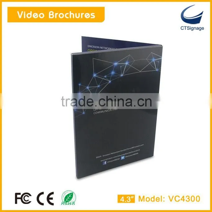 customized high quality 5 inch lcd screen video book brochure greeting card VC5000