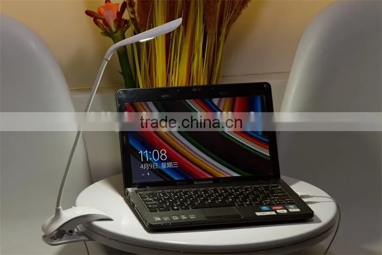 Rechargeable Flexible JK-853C dimmable led desk lamp 360 degree in door foldable Color changeable clip led table light