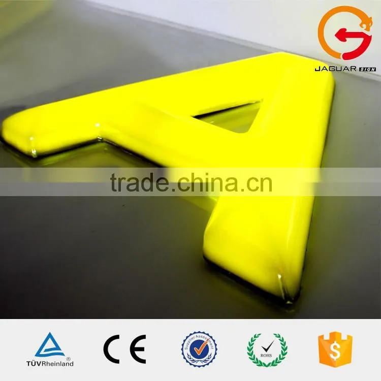 yellow lighting large decorative vaccum forming plactic letter