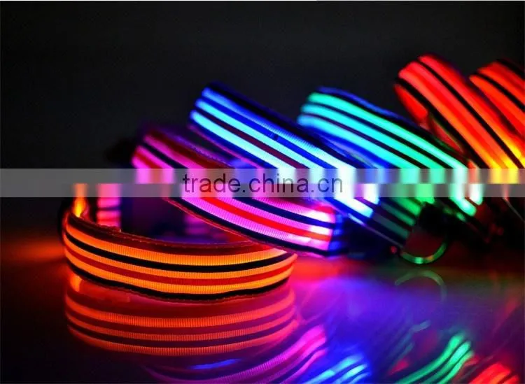 Sailor Stripe LED Luminous Pet Dog Collar 3 size for Large and Small Dogs Puppy LED Flashing Collar Safety Night