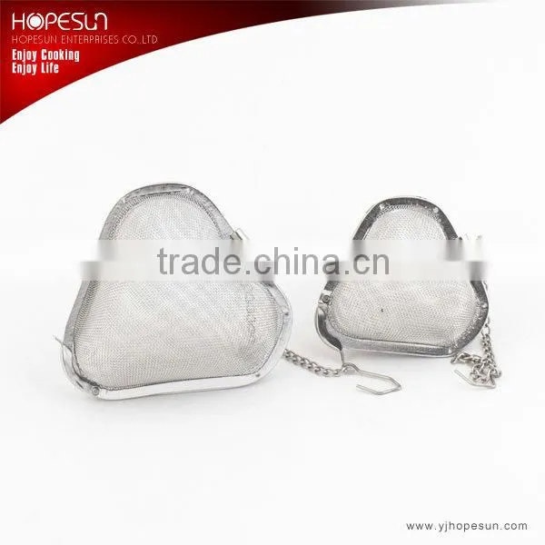 Stainless steel heart-shaped netting tea infuser
