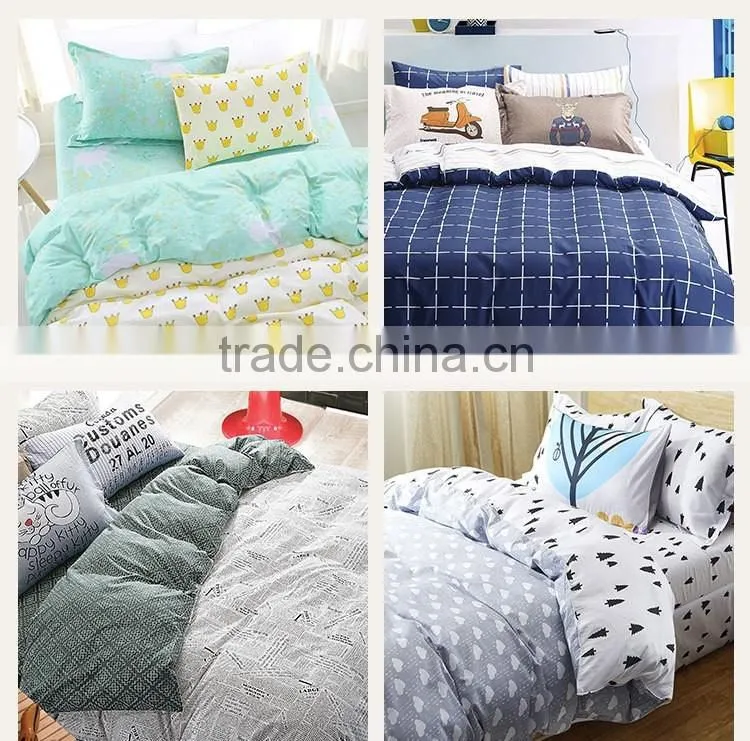 100% cotton 4 PCS bedding sets duvet cover, pillowcases and flat sheet.
